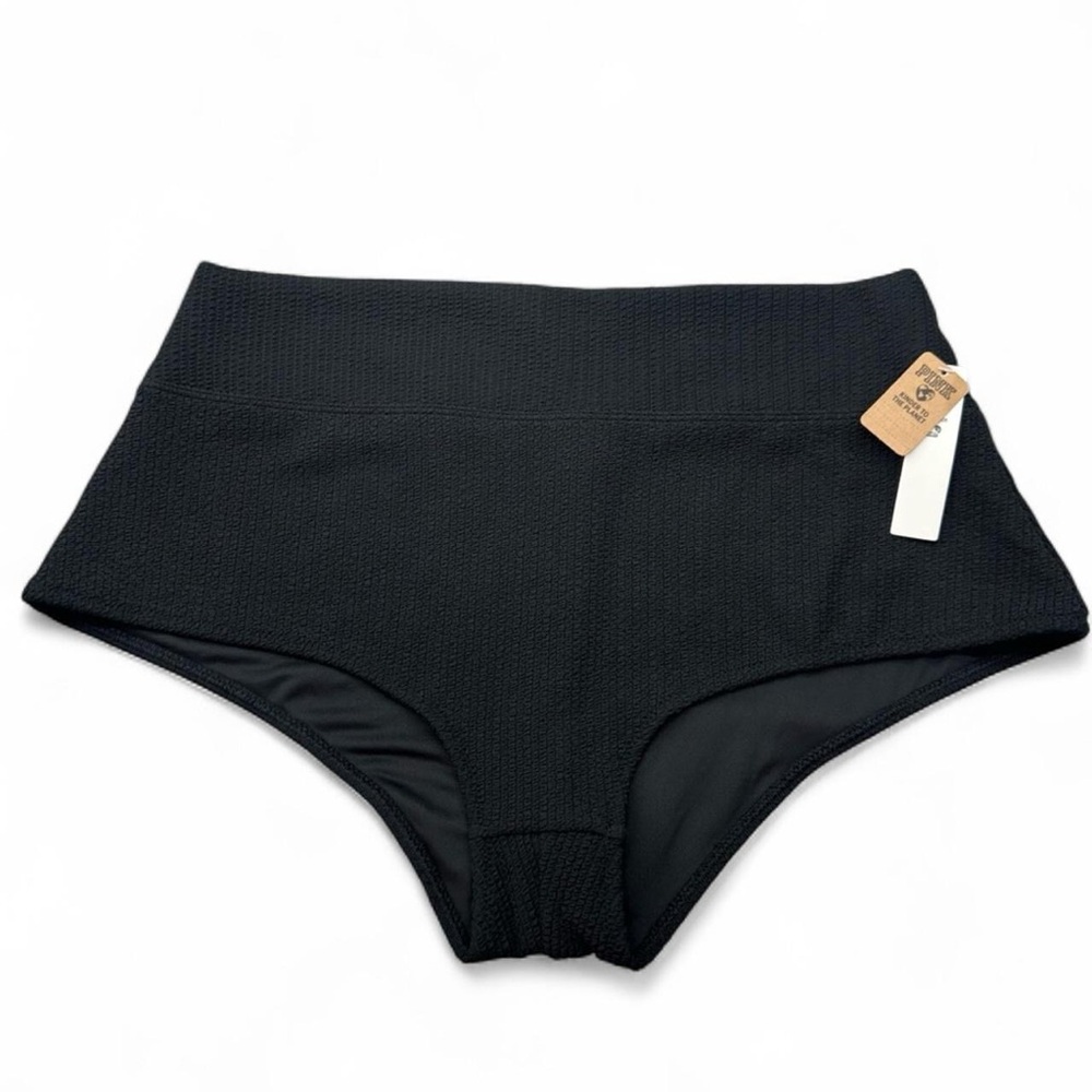 PINK Victoria's Secret Black High-Waist Swim Bottoms